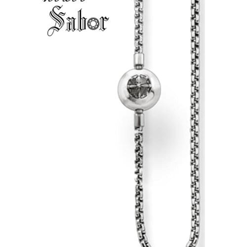 Necklace Chain Dark Blackened Tibetan Silver With Folding Clasp For Women & Men Gift Female Necklace Fit Karma Diy thomas