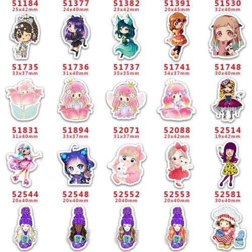 DIY Craft Supplies Sewing Accessories Cartoon Little Girl Printed Planar Resins Mold 30 Pieces. PR-51184