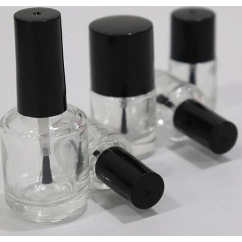 5/10/15ml Empty Nail Polish Glass Bottle Square Round Clear Portable Uv Gel Container Refilled Storage Box New Arrive