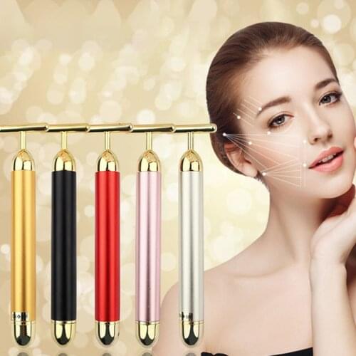 Slimming Face 24k Gold Vibration Facial Beauty Bar Pulse Firming Facial Roller M