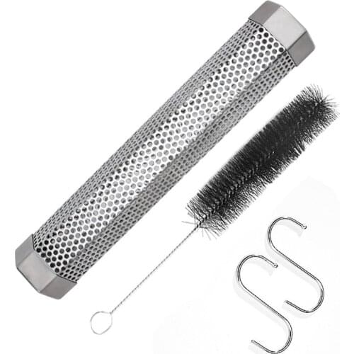 Cheese Hexagonal Smoke Tube Grill Hot Cold Smoking 304 Stainless Steel BBQ Wood Pellet Tube for Charcoal Perforated Mesh Generat