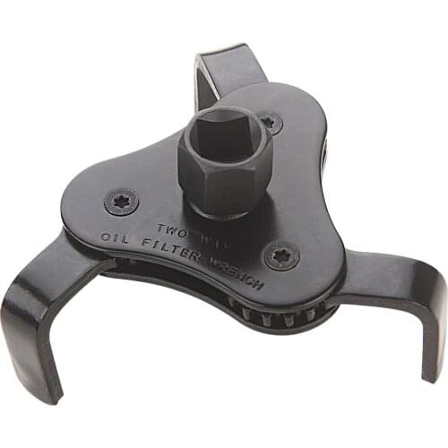 3 Jaw Universal Adjustable Oil Filter Wrench from 2-1/2 inch to 4.5 inch Black Oil Filter Wrench Tool Set