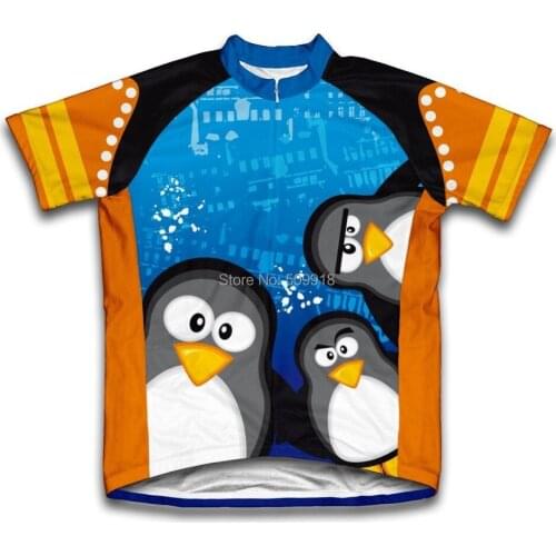 Road Curious Penguins Summer Cycling Jerseys Short Sleeve Bike Sports Clothing Cycle Bicycle Clothes Ropa Ciclismo