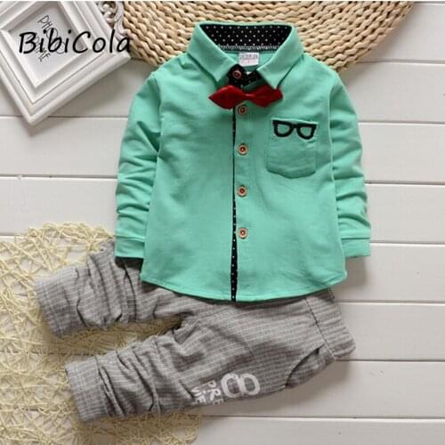 BibiCola spring autumn baby boys clothes set children outfits gentleman clothing set cardigan 2pcs kids sport suit set