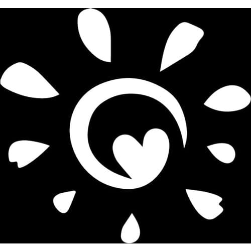 15.9X14.9CM Love Sunshine Sun Heart Creative Vinyl Decals Window Decoration Art Car Sticker for Girl Funny Motorcycle Stickers