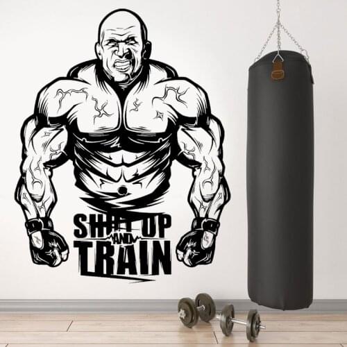 Vinyl Wall Decals Gym Motivation Quote Muscled Fitness Sports Stickers Interior Decor Room Wall Poster Gym Studio Murals 4849
