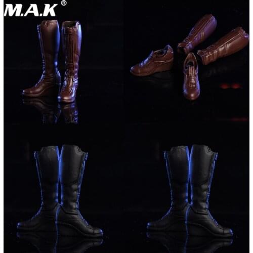 1/6 Female Shoes Leather Combat Boots Dual Use Long/Short Boots Shoes With Full Set Inside Model for 12inches Action Figure Body