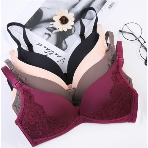 Sexy Lace Gather Seamless Sexy Bras For Women Fashion Push Up Bra Wire Free Lingerie 3/4 Cup Bralette Cotton Underwear Brassiere