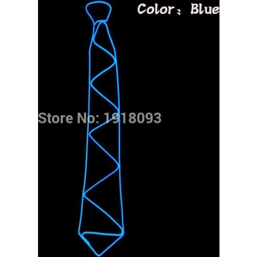 10 Colors New Type Sound activated Lighting Novelty Lighting LED Neck Tie glowing EL wire Tie adult For festival,bar,club,Party