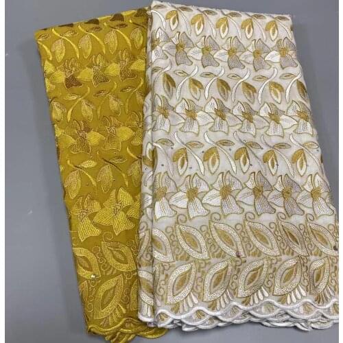 2.5+2.5Yard Swiss Voile Lace In Switzerland 100%Cotton Senegal Dry Lace Stones Dubai Fabric African Swiss Lace Brocade Fabrics