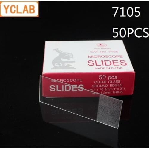YCLAB 50PCS 7105 Microscope Slides Clear Glass Ground Edges Medical Laboratory Equipment