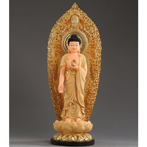 54CM large 2021 Southeast Asia Efficacious protection worship Buddha Amitabha Sakyamuni HOME Store FENG SHUI gilding statue