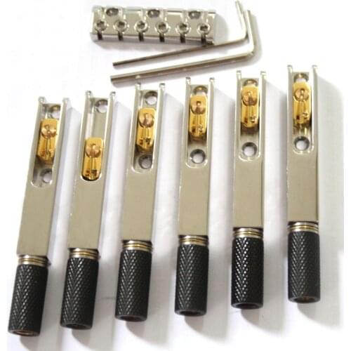 6 Strings Chrome Headless Guitar Fanned Fret Tailpiece Tremolo Bridge
