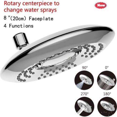 8 inch / 6 inch rotating 360 degree bathroom rain shower ABS chrome-plated water-saving shower plus long arm hand shower thin