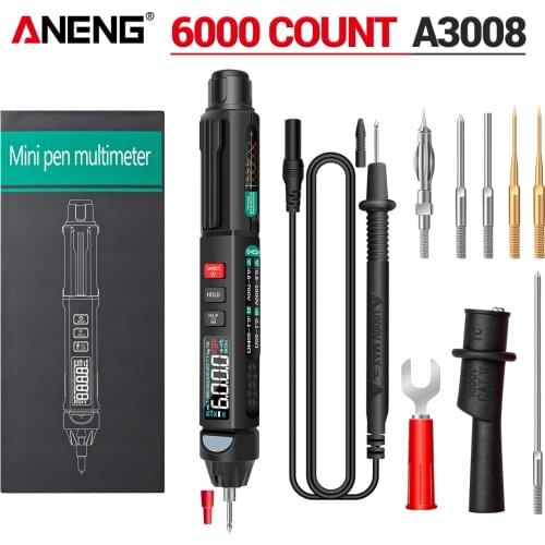 ANENG A3008 Digital MIN Multimeter 6000 Counts Capacitor Tester Professional electrical instruments AC/DC Voltage Meter pen