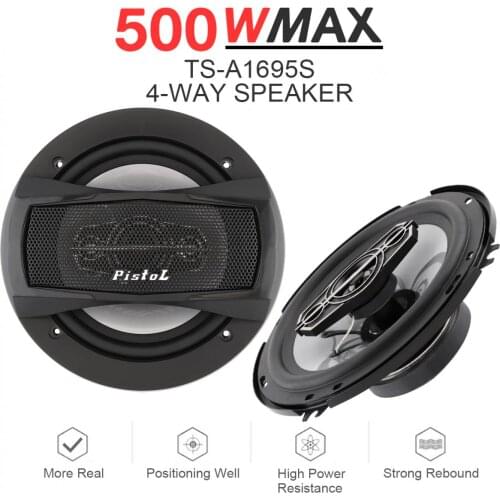 2pcs 500W 6 Inch 4 Way Car Coaxial Hifi Speakers Auto Music Stereo Full Range Frequency Speaker Non-destructive Installation