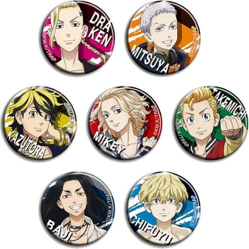 Tokyo Revengers Hanagaki Takemichi Ken Ryuguji anime badges 58 mm badge pin Metal Brooch