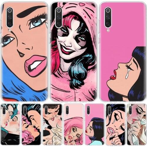 Pink Cartoon Crying girl Face Phone Case For Xiaomi Redmi Note 10 9S 9C 9 8T 8 7 6 Pro 5A 5 9A 8A 7A 6A S2 K20 K30 Coque