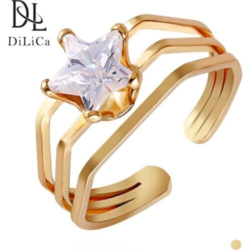 Женские золотые кольца DiLiCa China At AliExpress