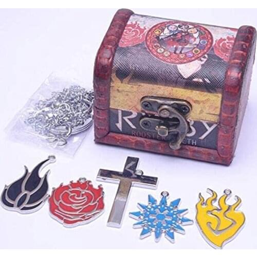 Blake Belladonna YANG XIAO LONG zinc alloy key ring key chain Necklace Pendant Metal keychain Cosplay Otaku Kids Gift in Box