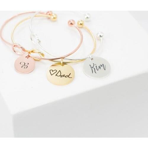MYDIY Personalized Gift for Her Knot Initial Charm Bracelet Handwriting Charm Bracelet Bridesmaid Proposal Gift Best Friend Gift