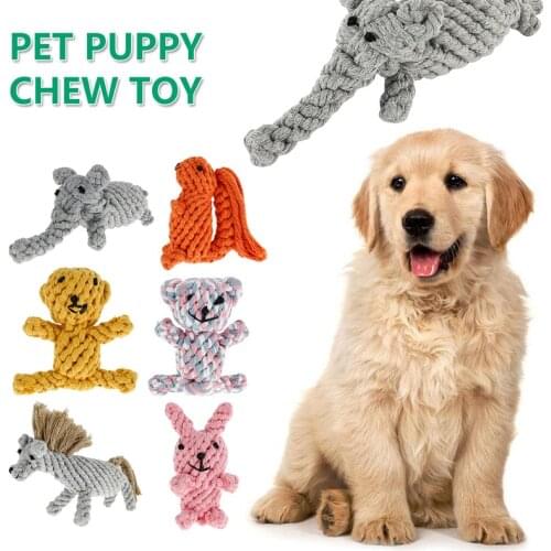 Interactive Puppy Chew Toy Dog Teething Cotton Boring Rope Cute Animals Shape Pet Training Relieve Anxiety Tooth Health Toys