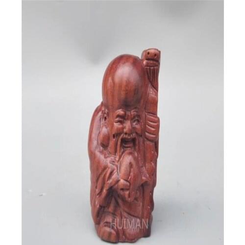 Chinese Wood Carving Longevity Buddha Small Statue