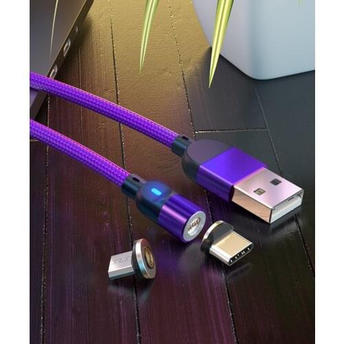 2021 Magnetic Data Line 540 Degrees Blind Suction Magnetic Charging Line Micro Type-C Magnetic Data Cable Cell Phone Data Line
