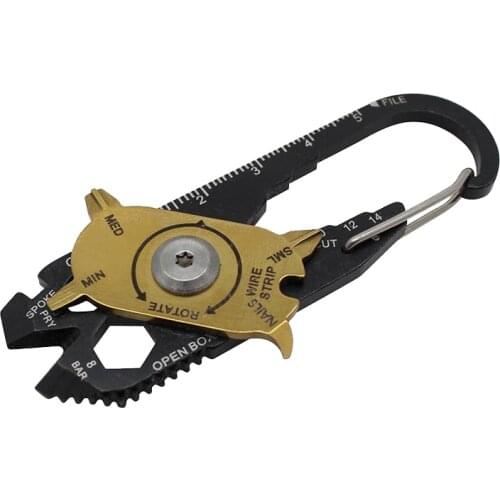 20 In 1 stainless steel multi-tool tool mini keychain wrench screwdriver set stripping device measuring instrument combination