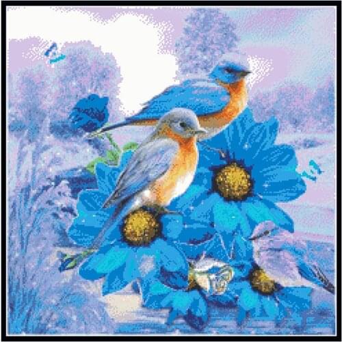 Snowfile Birds Counted Cross Stitch Kits Printed 11CT Canvas Needlework Sets 14CT DIY Animal Embroidery Home Decoration Painting