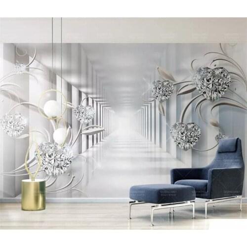 3d wallpaper custom mural non-woven 3d room wallpaper 3d abstract space Europe flower jewel flicker photo wallpaper for walls 3d