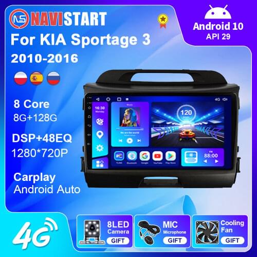 Car Radio for Kia 8 Core 4G 64G Multimedia Video DVD Player 2 DIN Android 9.0 Autoradio Carplay DSP for Kia Sportage R 2011-2017