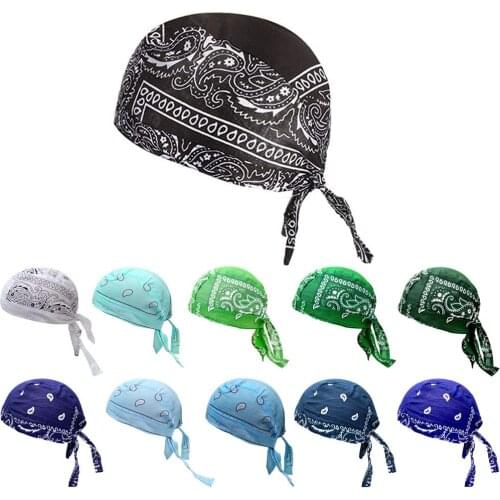 New Quick Dry Cotton Pirate Hat Elastic Adjustable Cancer Chemo Cap for Men Women Outdoor Sport Bandana Cycling Headscarf