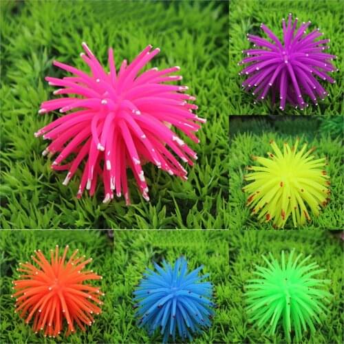 New Aquarium Decoration Fish Tank Ornament Luminous Imitated Sea Anemone Simulated Sea Urchin Coral Furnishing Articles 1Piece