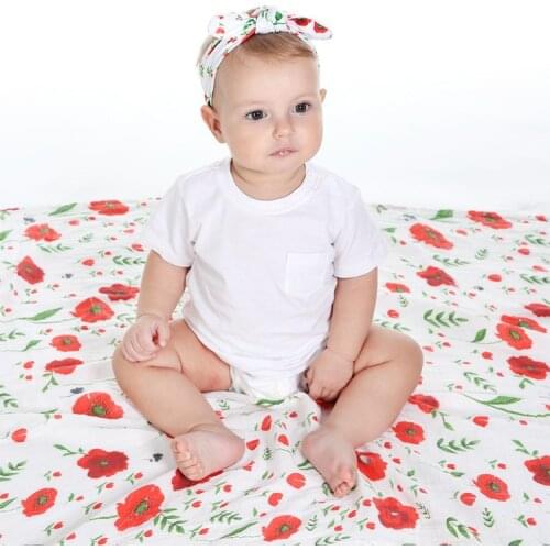Lovely Newborn Swaddle Blanket High Quality Baby Print Sleeping Bag Swaddle Wrap and Bunny Ears Headband Set Christmas Gifts