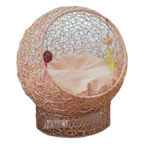 Wholesale washable luxury large wooden bed dog pet bed and accessories advanced rattan pet beds