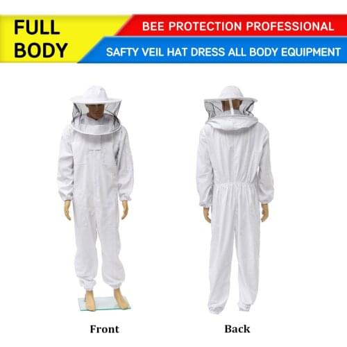 Beekeeping Clothing Beekeepers Full Body Professional Bee Protection Beekeeping Suit Safty Veil Hat Dress All Body Equipment