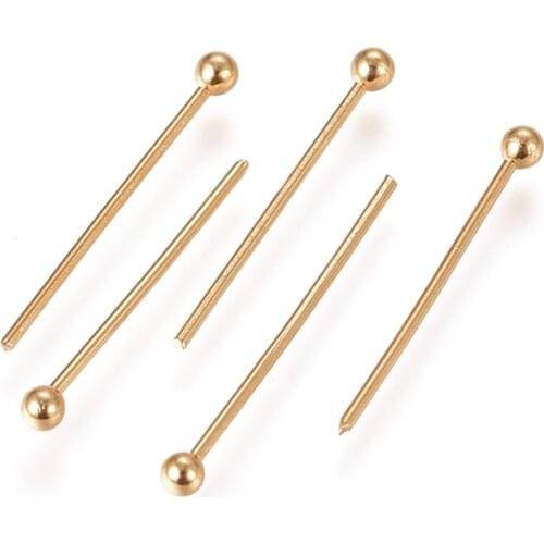 200pcs 15~18mm Golden Stainless Steel Ball Head Pins for Jewelry Making Findings DIY Component Wholesale