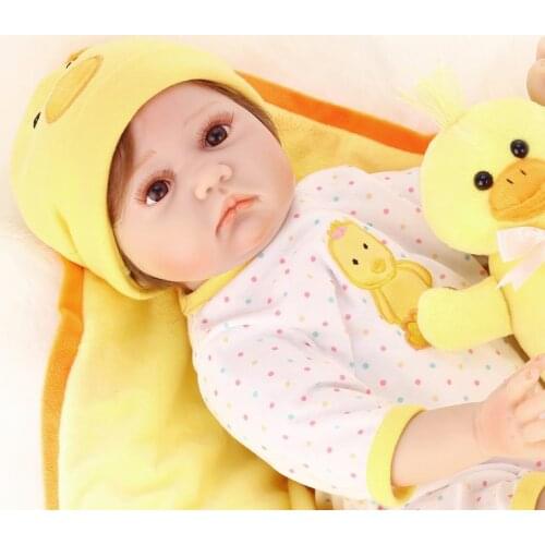 55cm 22inch Silicone Newborn Baby Doll Kids Playmate Gift for Girls Baby Soft Toys for Bouquets Bebe Dolls Reborn