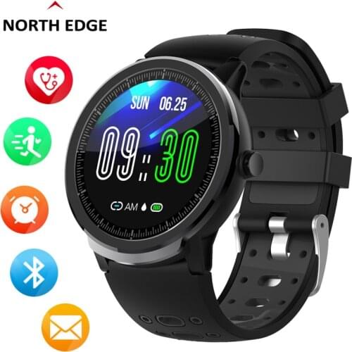 NORTH EDGE Smart Sports Watches Steps Calories Men HD Screen Heart Rate Tracker Blood Pressure Monitor Bluetooth Smartwatch