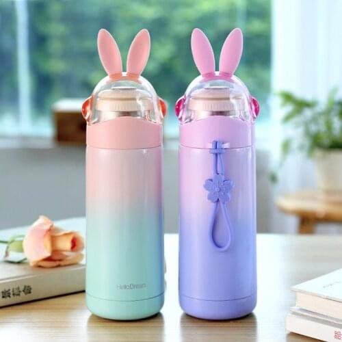 Thermal Water Bottle Stainless Steel Insulation Cup Portable Water Bottle Vacuum Flask Mug Thermocup Gradient 350ML For Girls