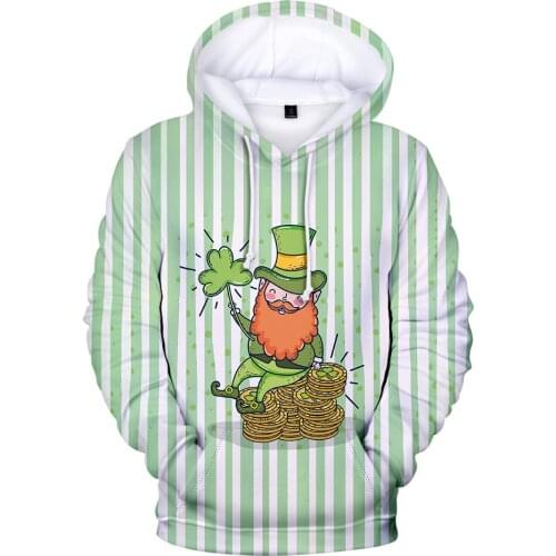2021 Harajuku Mens and Womens Hoodies St. Patricks Day 3D Pattern Sweatshirts Boys Girls Kids Fashion Streetwear Casual Tops