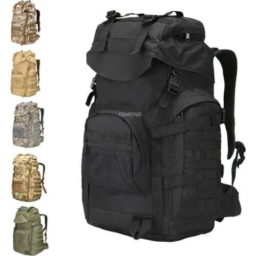 50L Men Women Trekking Outdoor Travel Backpack Waterproof Oxford Molle Miltiary Training Bags Tactical Combat Backpack