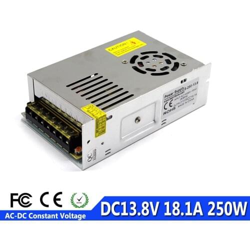 Single Output Switch power supply DC13.8V 18.1A 250W Power Source 110V 220V AC to DC13.V LED Driver Adapter for Monitor Radio AV