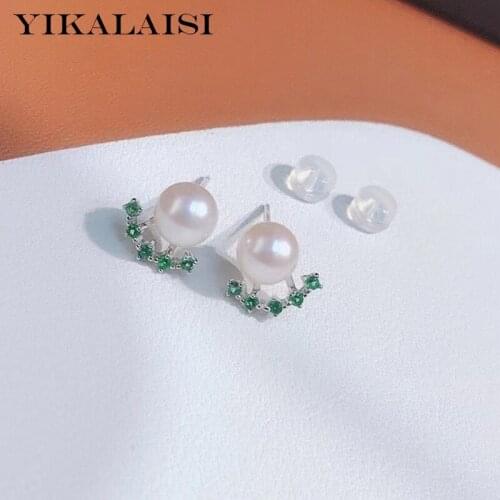 YIKALAISI 925 Sterling Silver Earrings Jewelry For Women 6-7mm Oblate Natural Freshwater Pearl Earrings 2021 New Wholesales