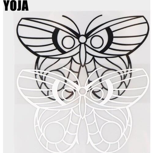 YOJA 15.3×9.9CM Beautiful Butterfly Vinyl Decal Cartoon Animals Car Stickers Pattern Black/Silver 19C-0244
