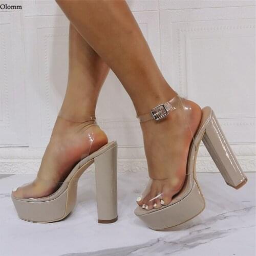 Olomm Handmade Women Summer Sandals Snake Back Zipper Hollow Out Stiletto Heel Open Toe Pretty Apricot Dress Shoes US Size 5-20