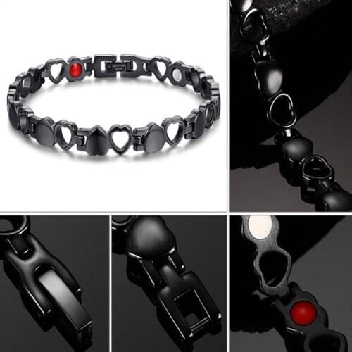 20CM*7MM Heart Hollow Lady Heart Shaped Titanium Steel Heart Stainless Bracelet Bracelet Magnet Bracelet Magnetic Fashion S V7C2
