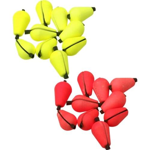 12Pcs Fishing Foam Strike Indicators 20 X 10mm -Red & Yellow
