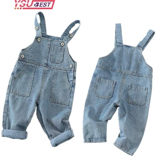 2021 Baby Sping Clothing Newborn Infant Baby Boy Baby Girl Clothes Denim Jeans Outfit Autumn Sleeveless Solid Denim Overalls